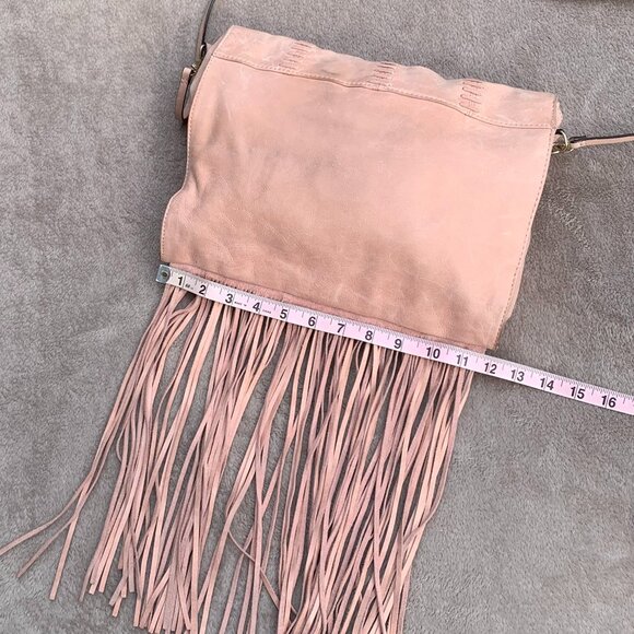 Marciano Angelique Genuine Leather Fringe Cross Body Messenger Bag - Picture 9 of 15